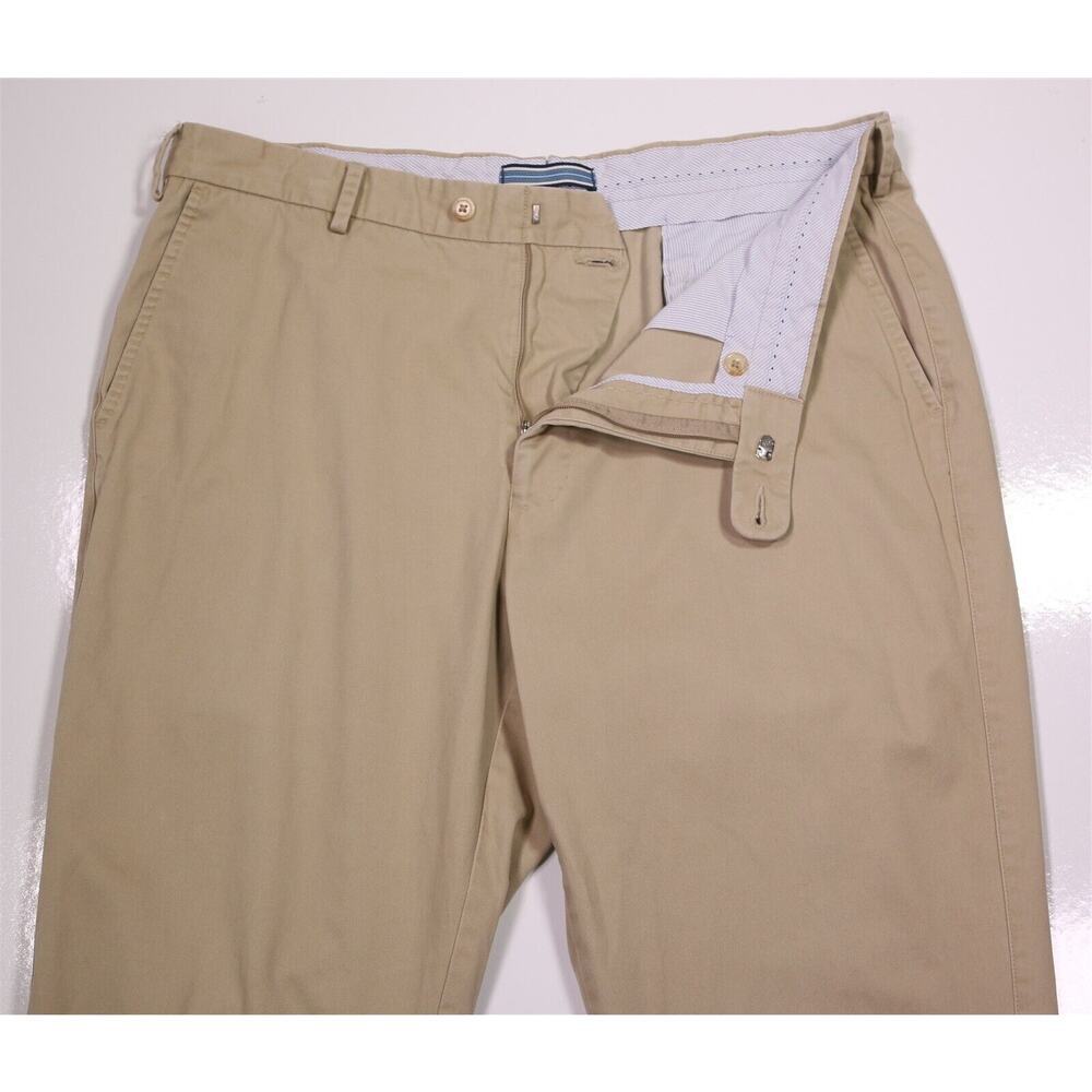 Peter Millar Raleigh Washed Twill Flat Front Cotton Chino Pants 38x31 - Picture 5 of 7